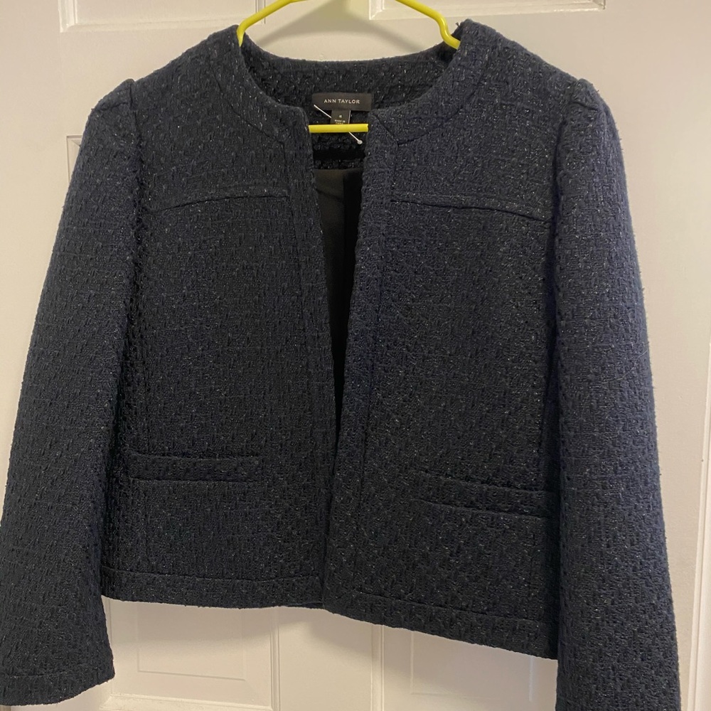 Ann Taylor Shimmer Tweed Blazer